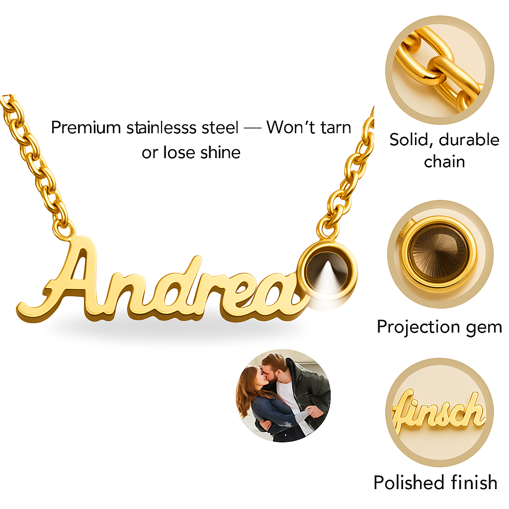 Personalized Photo and Name Necklace